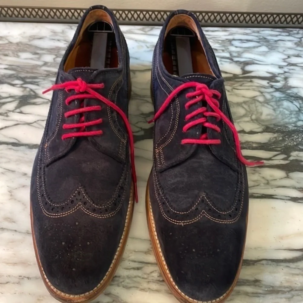 Charles Tyrwhitt navy suede  wing tips